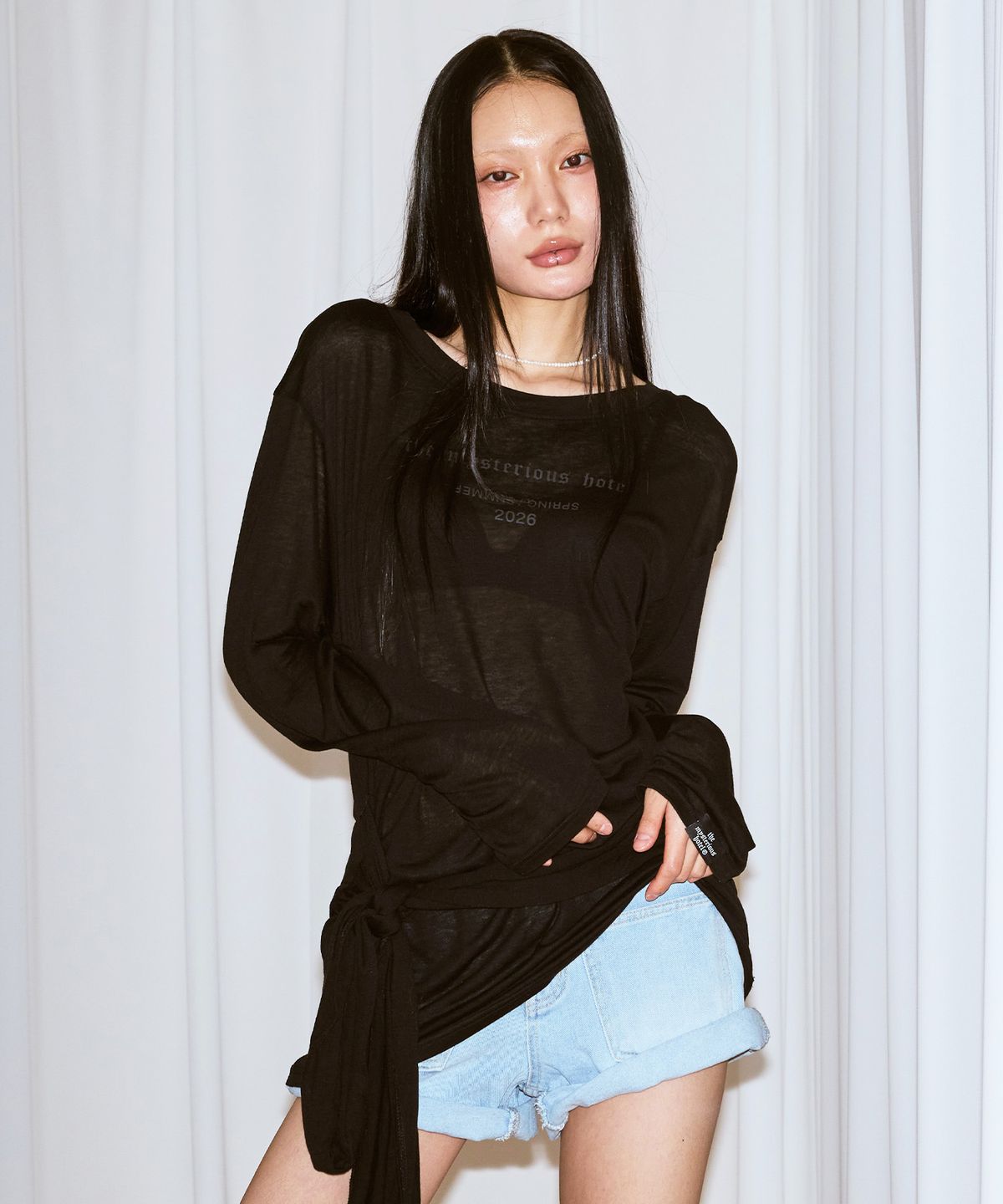 미스테리어스호텔(THE MYSTERIOUS HOTEL) TMH SHEER WRAP OPS [BLACK]