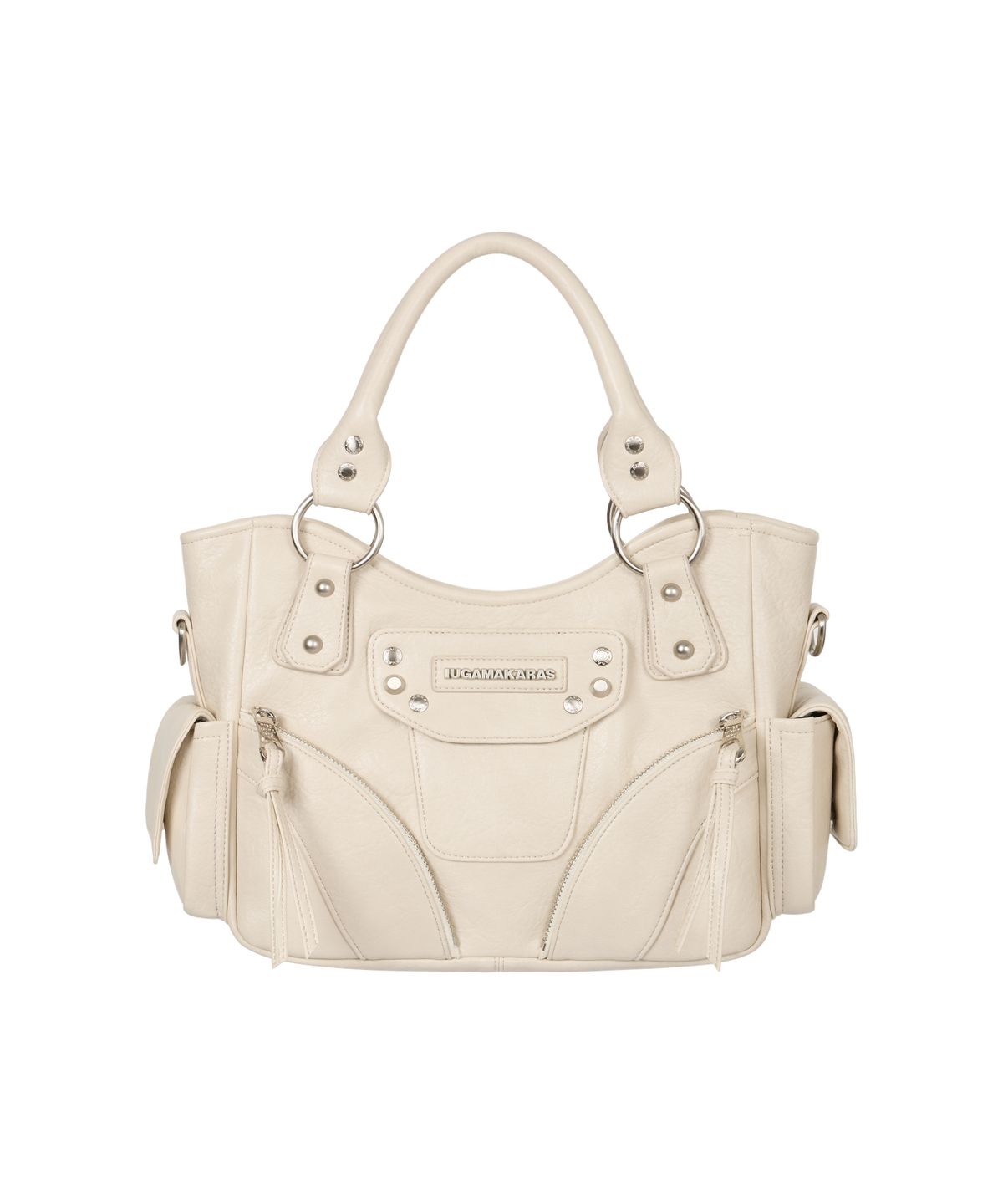 이우가마카라스(IUGAMAKARAS) Studded Leather Mini Shoulder Bag (Cream)