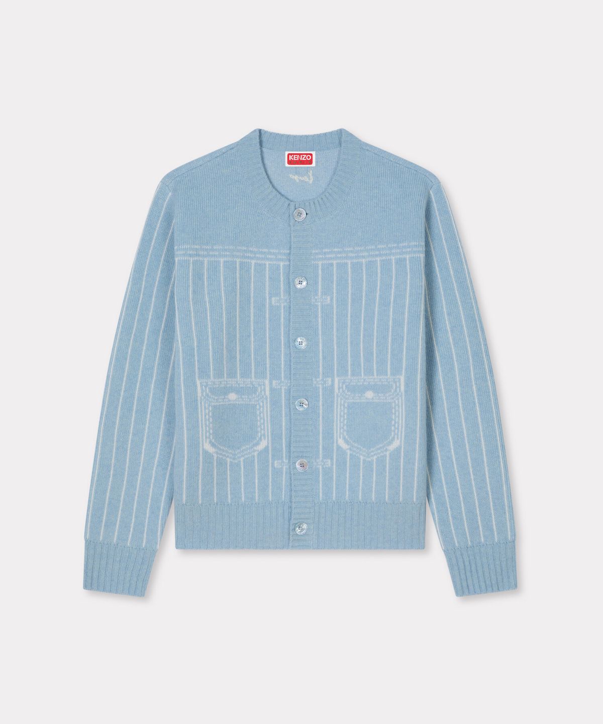 겐조(KENZO) 남성 RWS 겐조 트롱프뢰유 블루 가디건_K265AMG102BLX