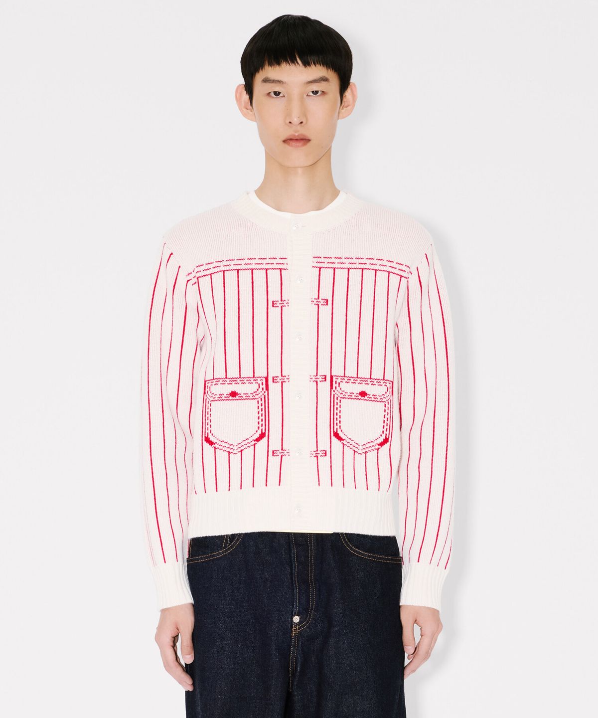 겐조(KENZO) 남성 RWS 겐조 트롱프뢰유 가디건_K265AMG101WHX