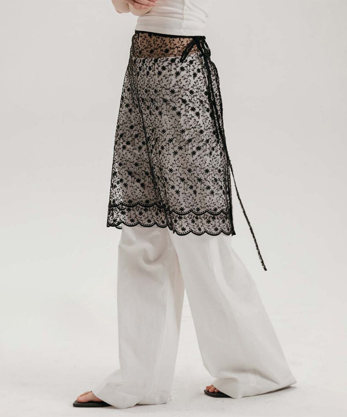 아바몰리(AVA MOLLI) LACE WRAP SKIRT (BLACK)