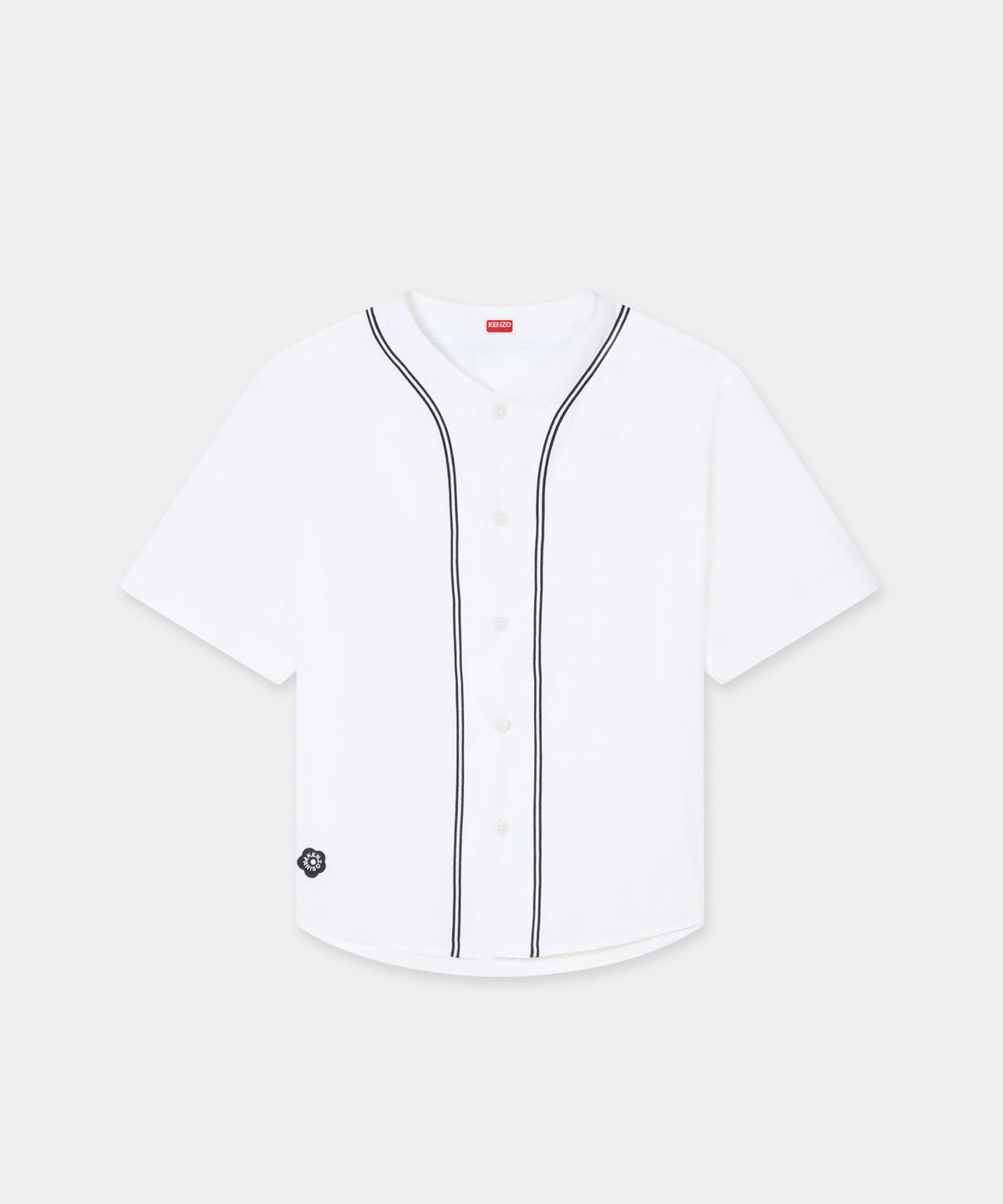 겐조(KENZO) 남성 보케 플라워 2.0 베이스볼 화이트 반팔 셔츠_K265AMI501WHX