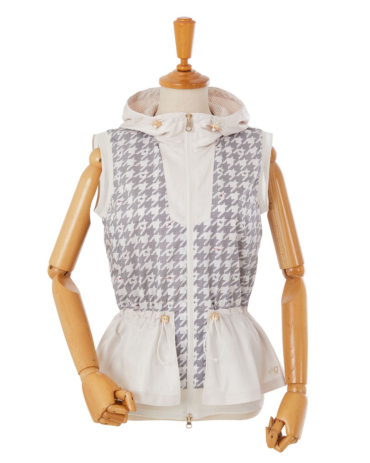 에이오더블유(AOW) HOUNDTOOTH RIBSTOP SLEEVELESS JUMPER