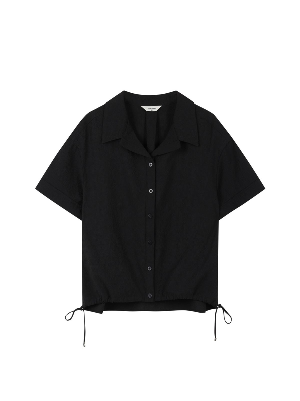 폴햄(POLHAM) 여성 시어서커 오픈카라 반팔 셔츠_PHG2WC2182