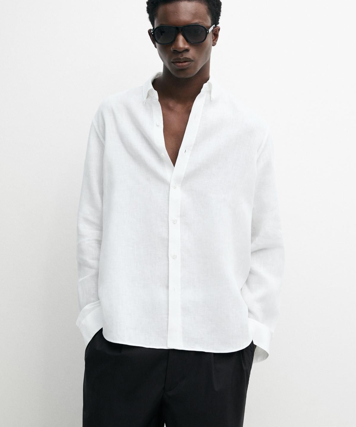 마시모두띠(MASSIMO DUTTI) 100% 린넨 레귤러 핏 셔츠