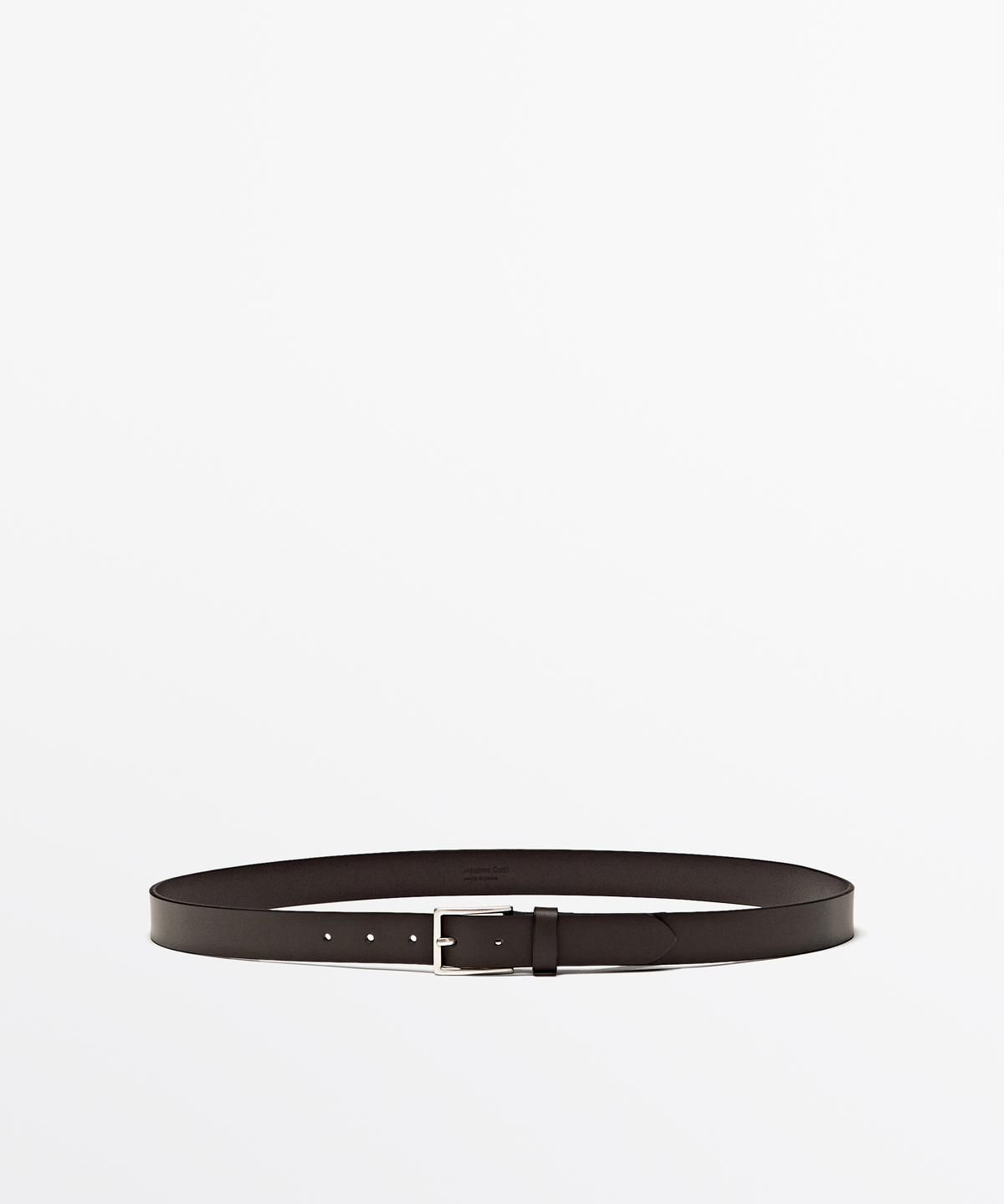 마시모두띠(MASSIMO DUTTI) 렉탱귤러 버클 디테일 나파 레더 벨트
