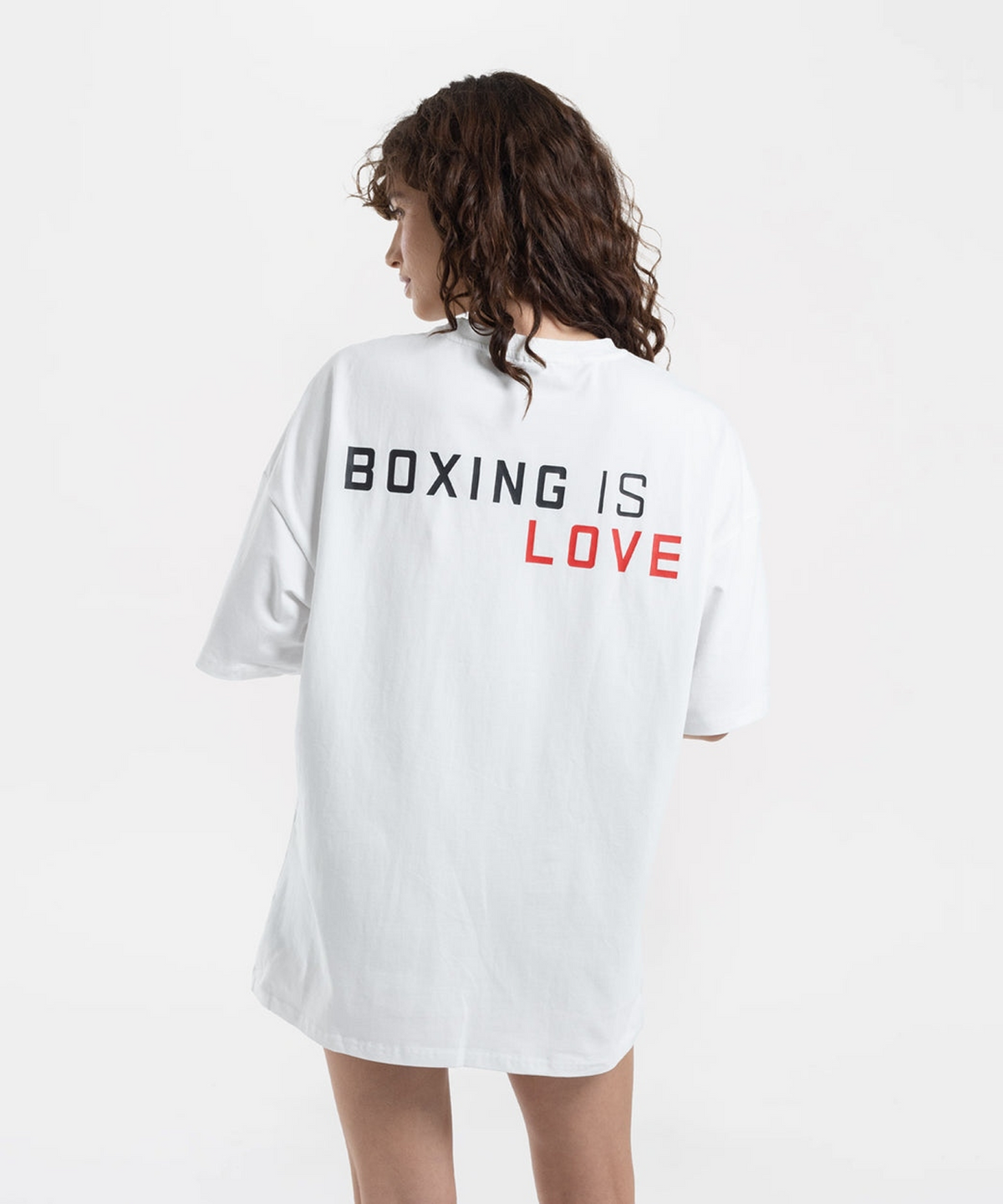 복스로(BOXRAW) Boxing is Love 오버사이즈 티셔츠 - 여성 W BXRW-BILOT-W [화이트]