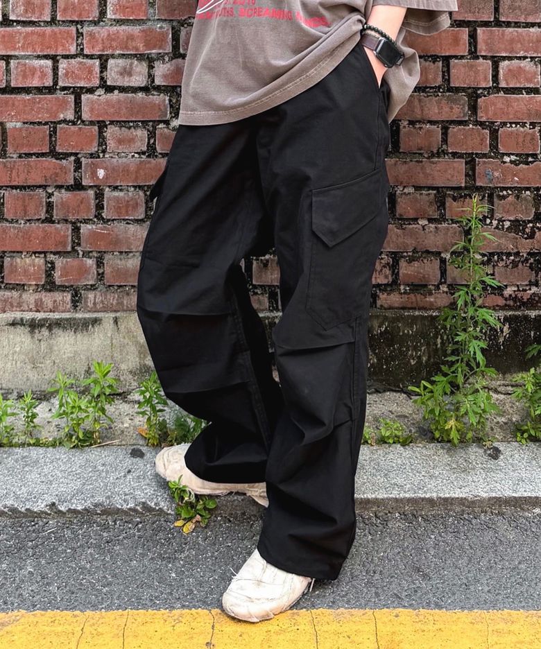 롱 혼 카고 팬츠 [블랙]