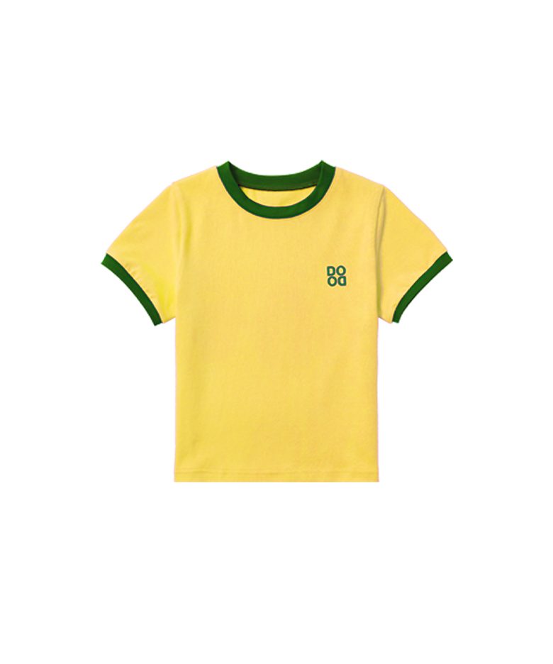 BASIC DODO Ringer T Shirt_Yellow / Green_키즈반팔티