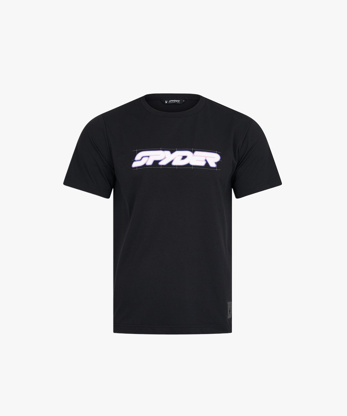 스파이더(SPYDER) 공용 배드민턴 코트 라인 로고 반팔 티셔츠 SPLMCNRS223UBLK