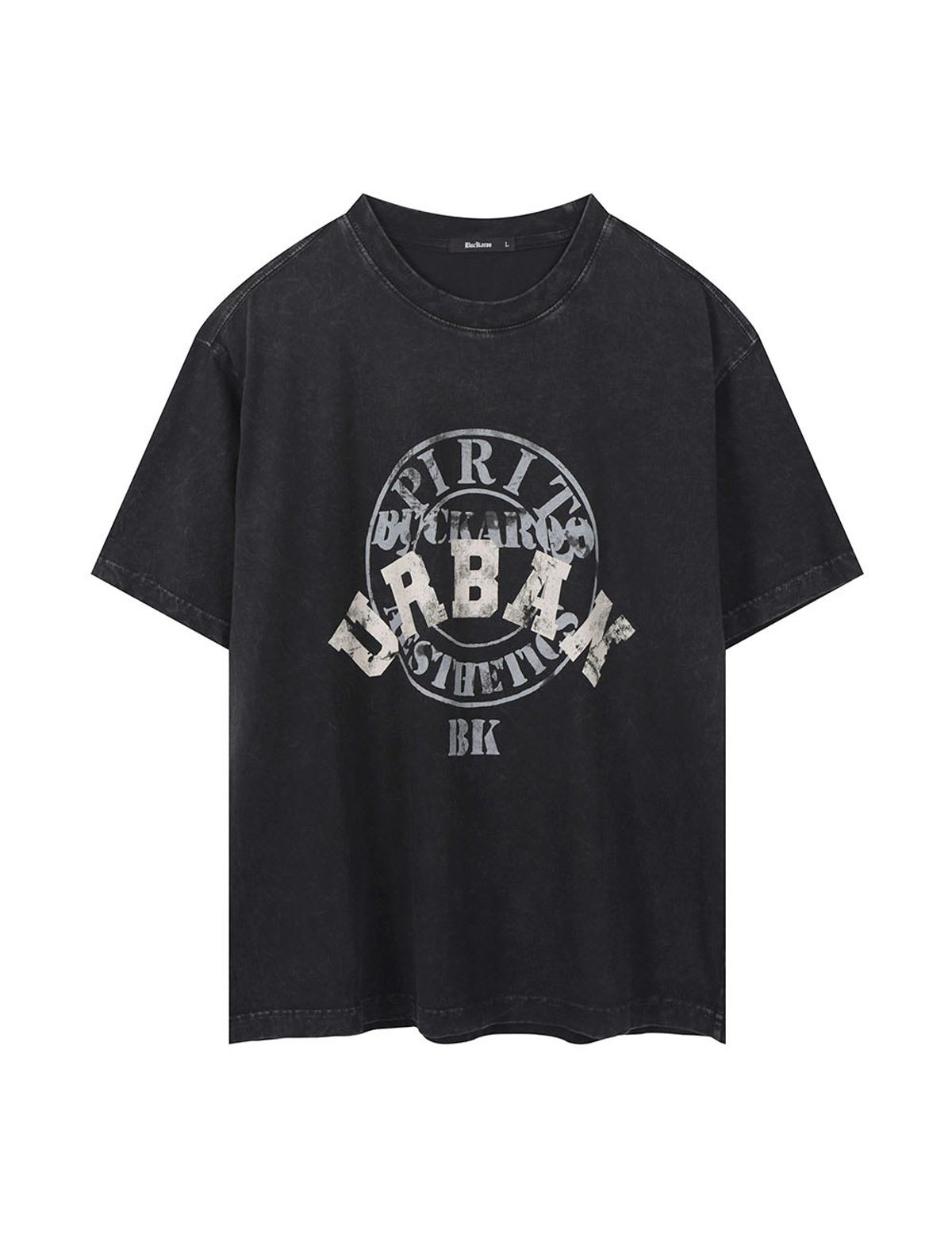 버커루(BUCKAROO) 남성 루즈핏 다잉 빈티지 아트웍 티셔츠 블랙