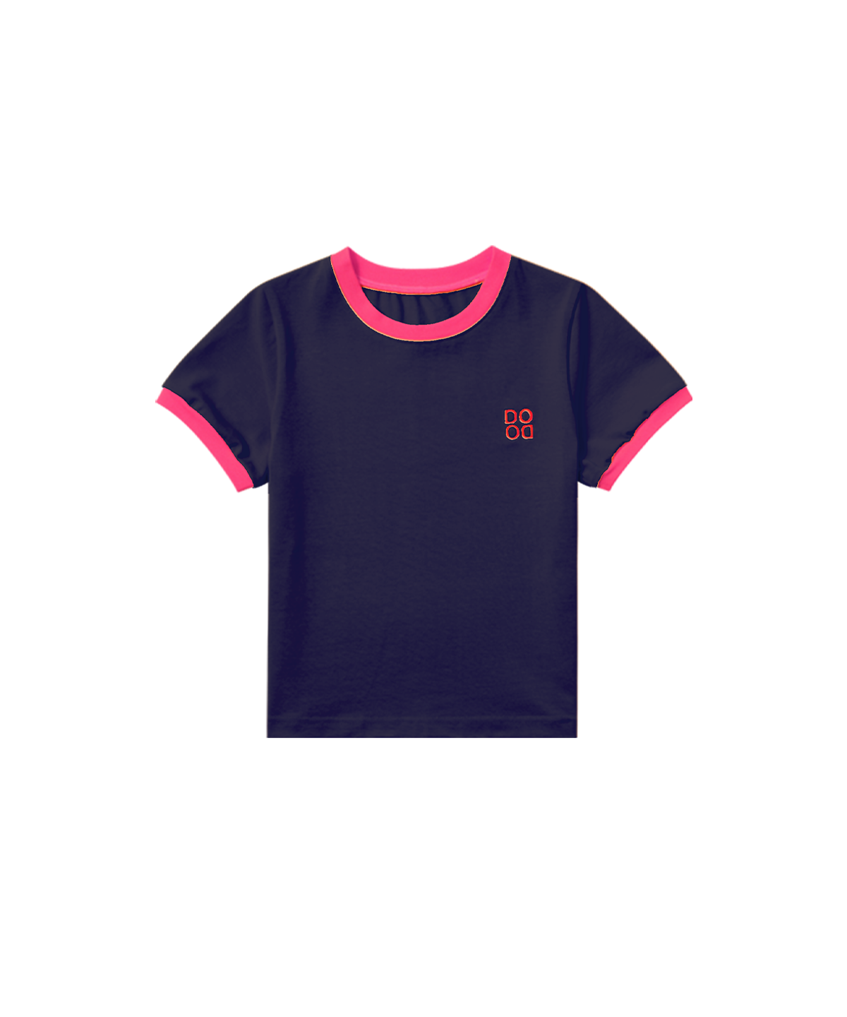 라메종드도도(LA MAISON DE DODO) BASIC DODO Ringer T Shirt_Navy/Pink_키즈반팔티