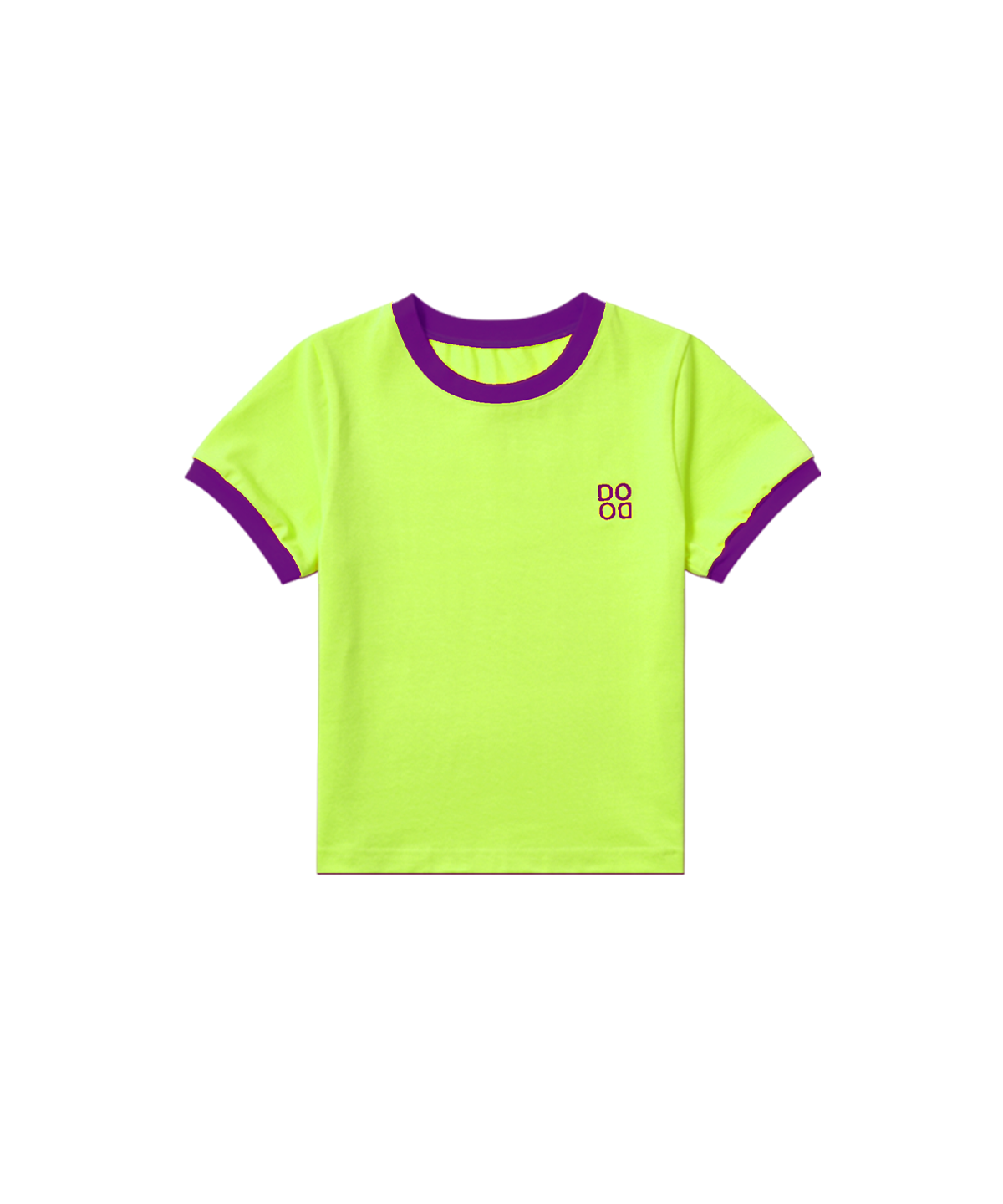 라메종드도도(LA MAISON DE DODO) BASIC DODO Ringer T Shirt_Lime/Purple_키즈반팔티