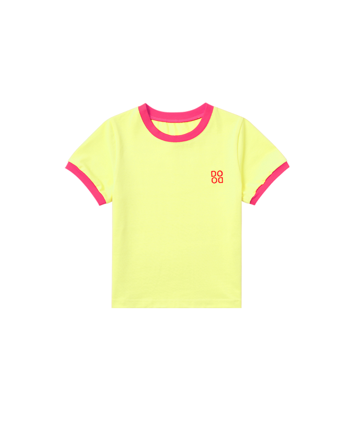 라메종드도도(LA MAISON DE DODO) BASIC DODO Ringer T Shirt_Lemon/Pink_키즈반팔티