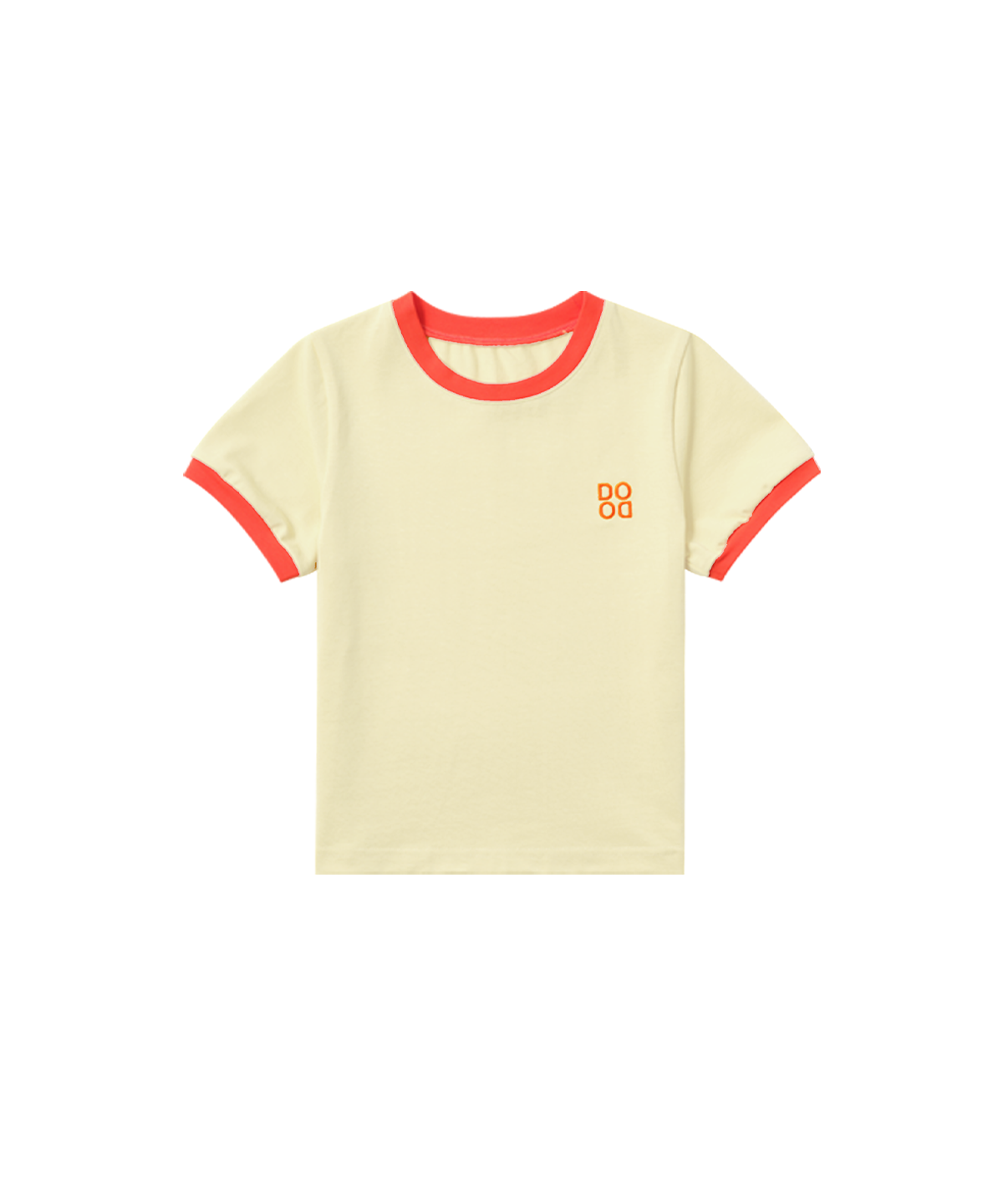 라메종드도도(LA MAISON DE DODO) BASIC DODO Ringer T Shirt_Moccasin/Orange_키즈반팔티