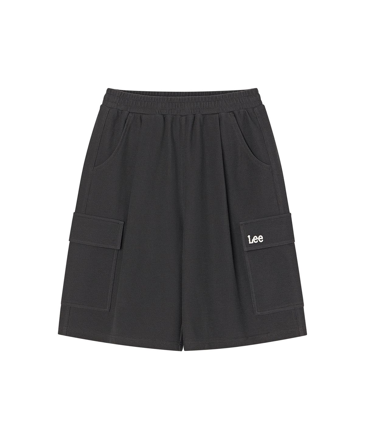 리 키즈(LEE KIDS) 카고 버뮤다 5부 와플저지팬츠 차콜 LK2602JP14CH
