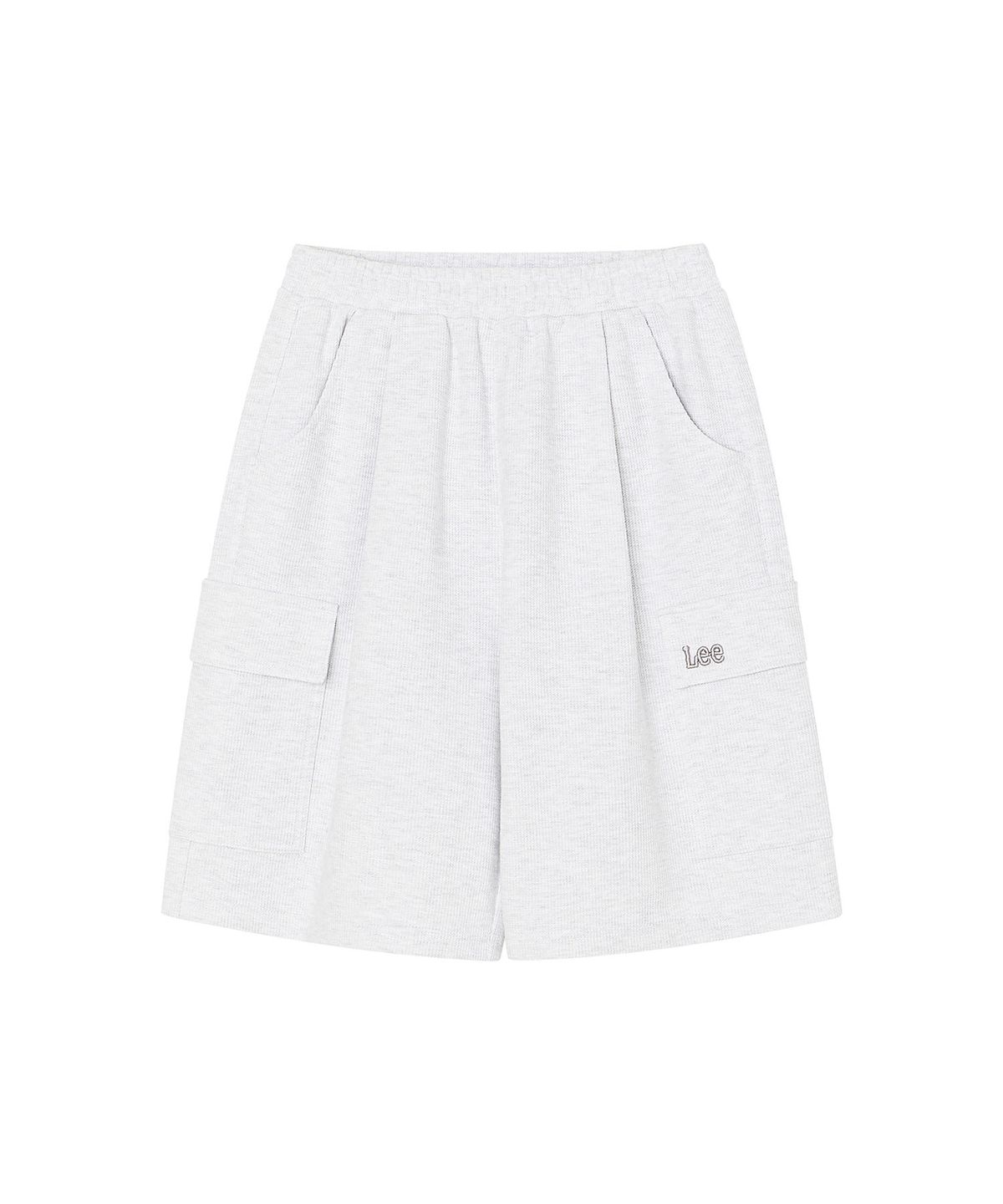 리 키즈(LEE KIDS) 카고 버뮤다 5부 와플저지팬츠 화이트멜란지 LK2602JP14WM