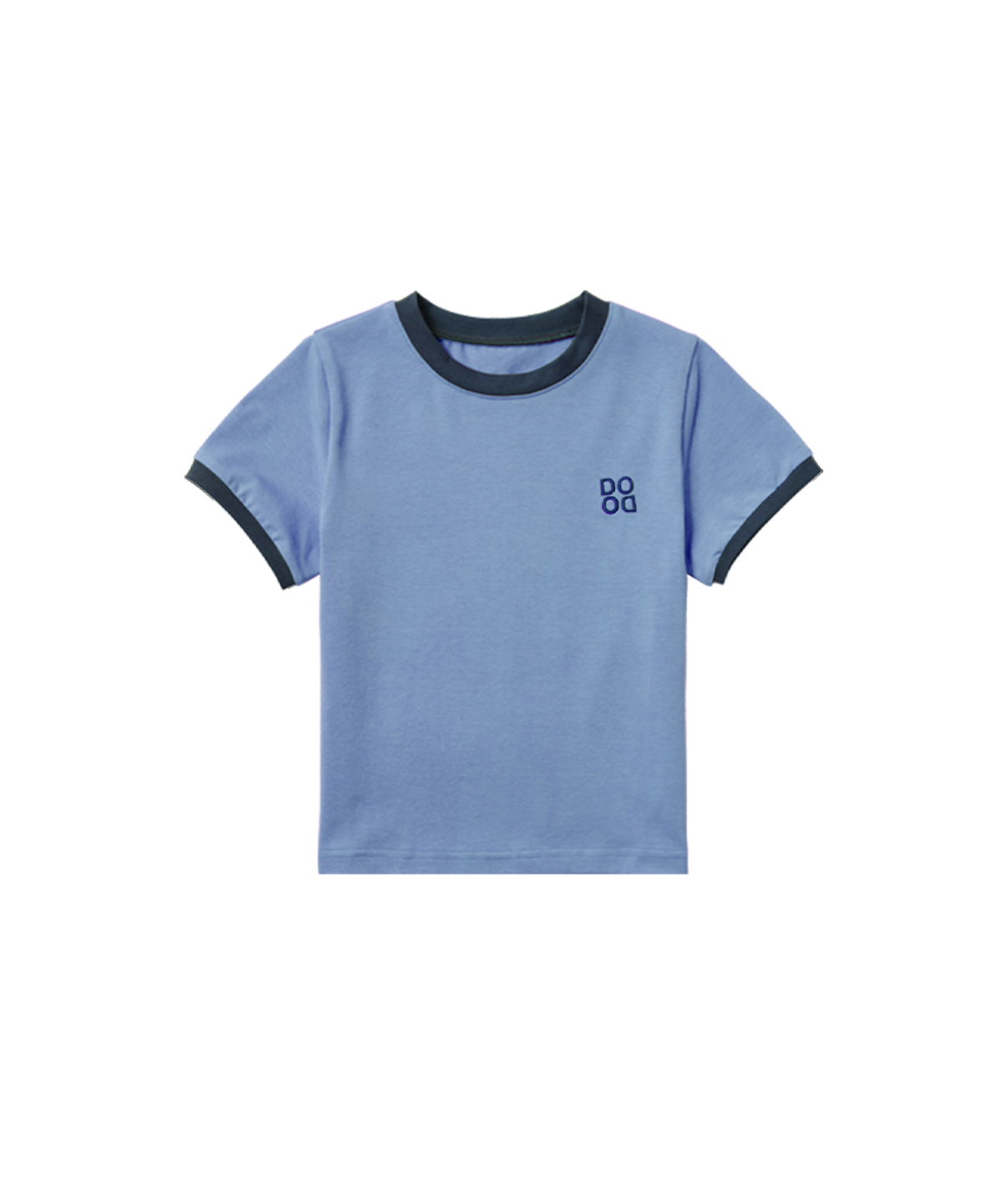 라메종드도도(LA MAISON DE DODO) BASIC DODO Ringer T Shirt_Dusty Blue/Navy_키즈반팔티