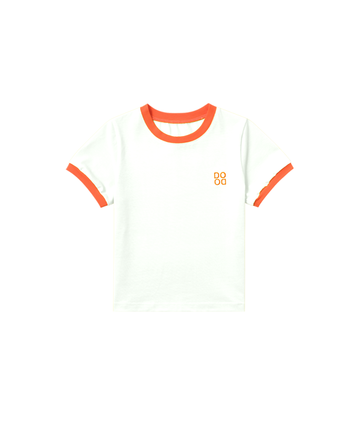 라메종드도도(LA MAISON DE DODO) BASIC DODO Ringer T Shirt_White/Orange_키즈반팔티
