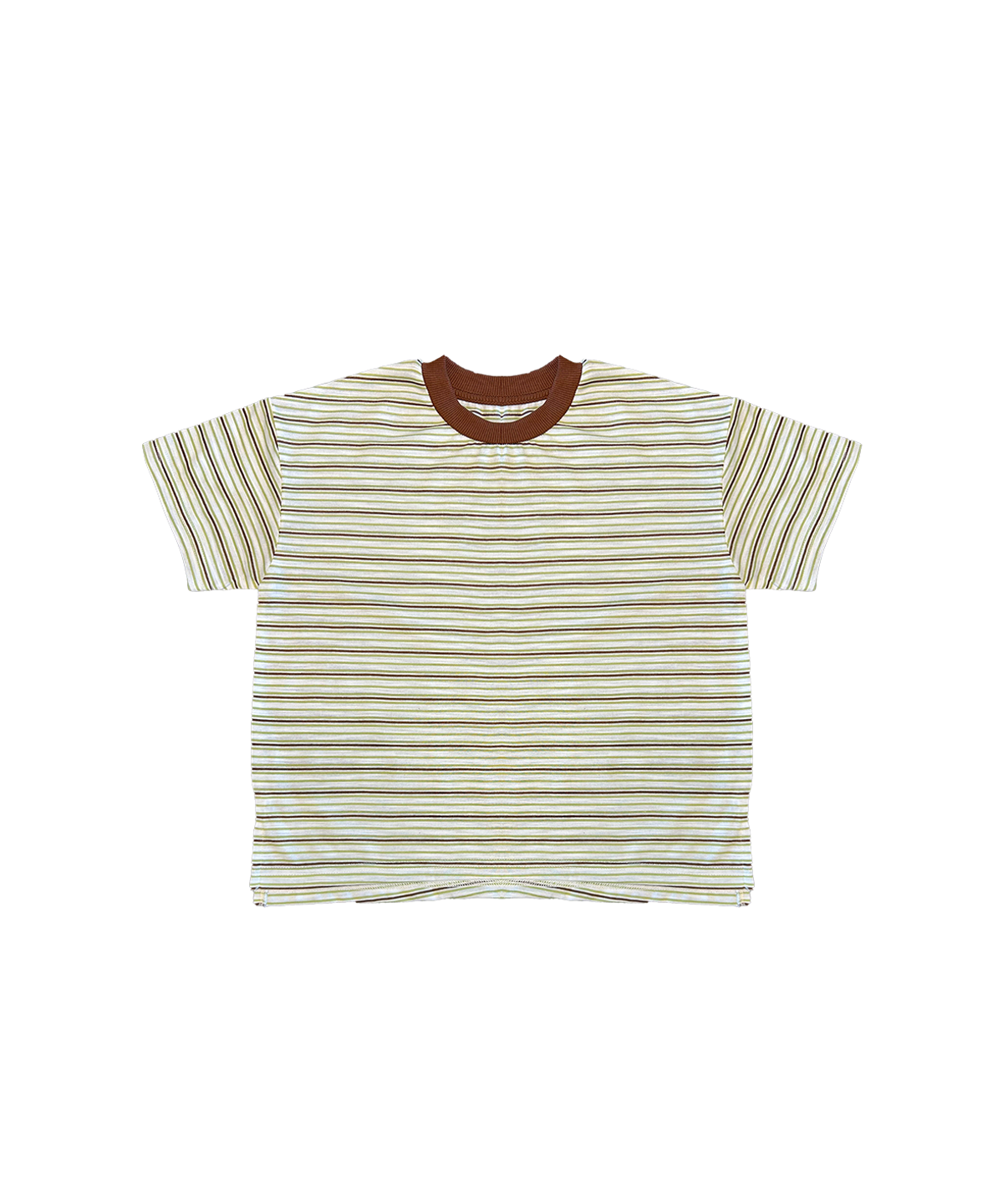 라메종드도도(LA MAISON DE DODO) BASIC DODO Stripe T Shirt_Brown/Mixed_키즈반팔티