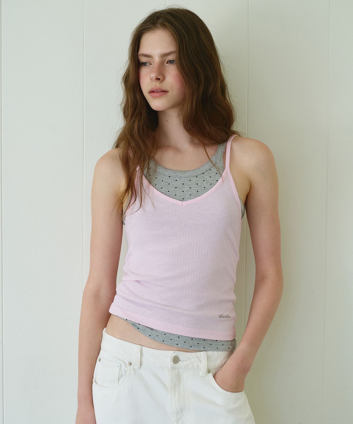 로라로라(ROLAROLA) LAYERED SLEEVELESS SET PK+GY