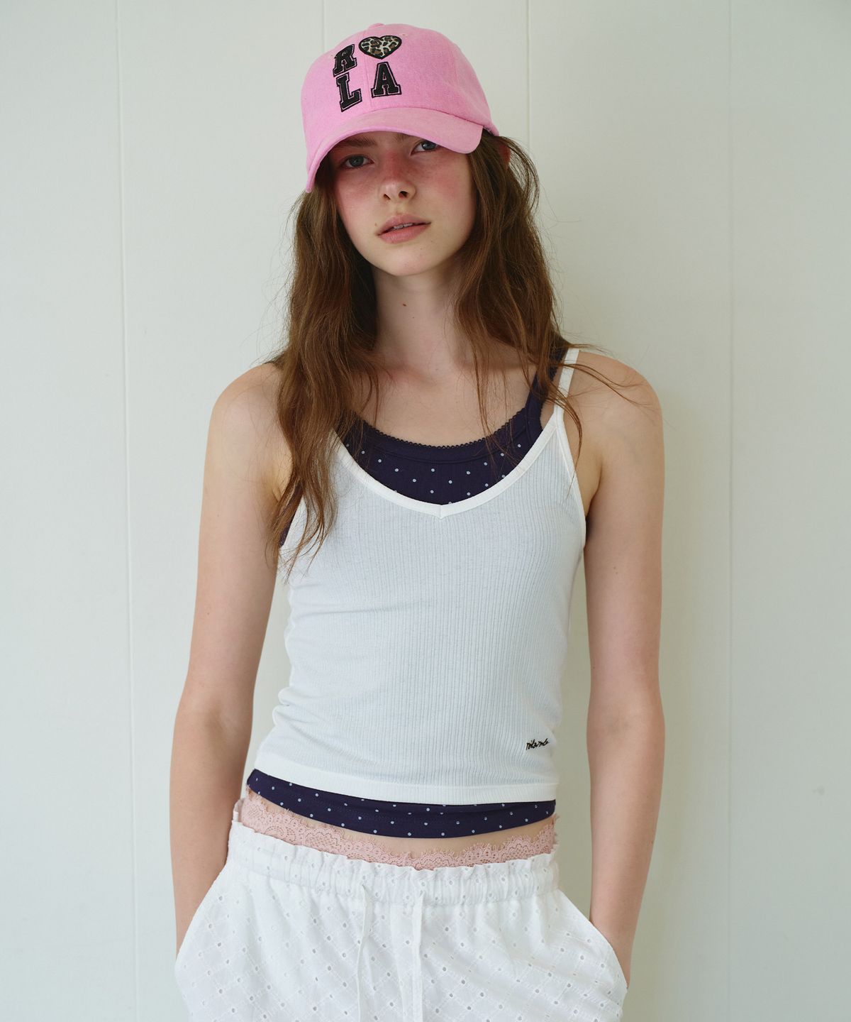 로라로라(ROLAROLA) LAYERED SLEEVELESS SET WH+NV