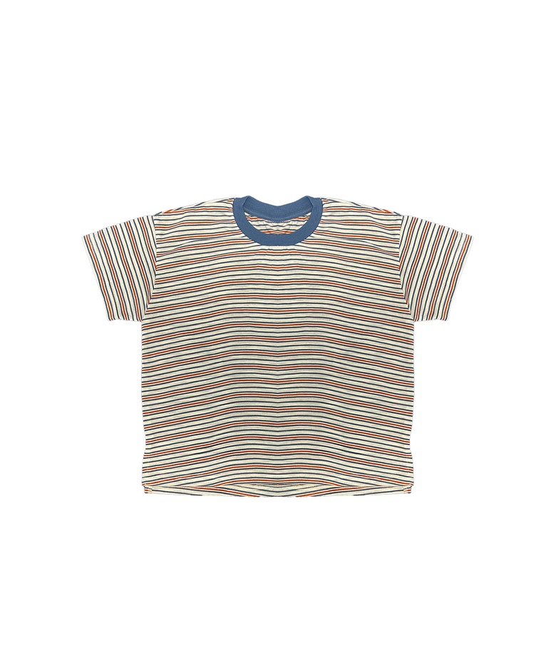 BASIC DODO Stripe T Shirt_Blue/Mixed_키즈반팔티