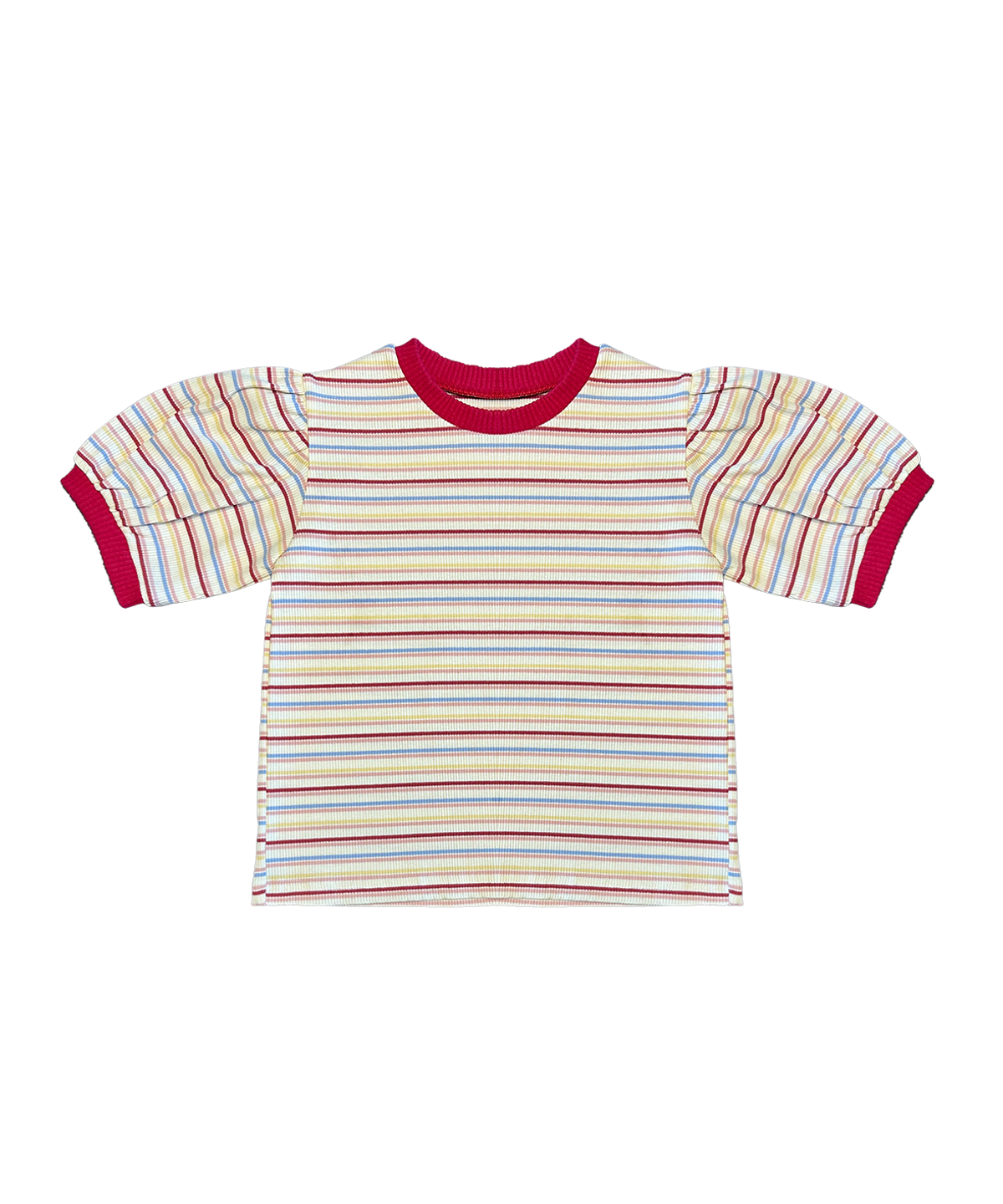 라메종드도도(LA MAISON DE DODO) BASIC DODO Puff T Shirt_Red/Mixed_키즈반팔티