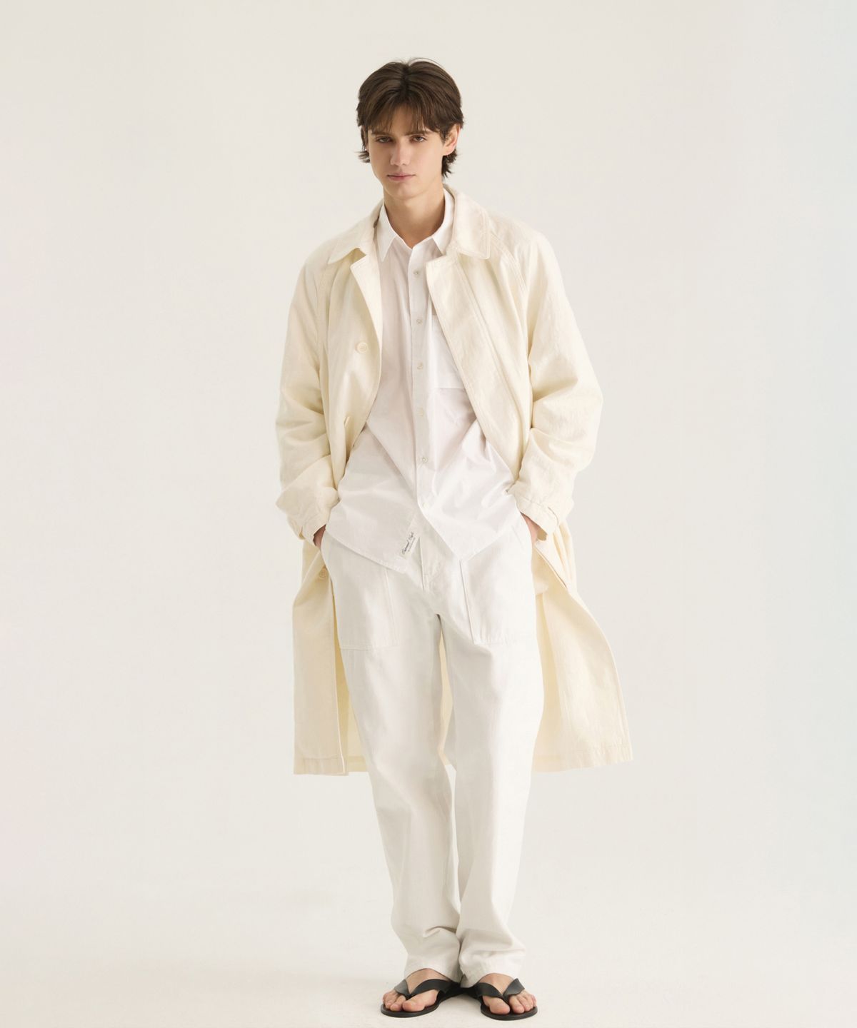 오트밀카페(OATMEAL CAFE) [UNISEX] 카펜터 데님 팬츠 - 오프 화이트