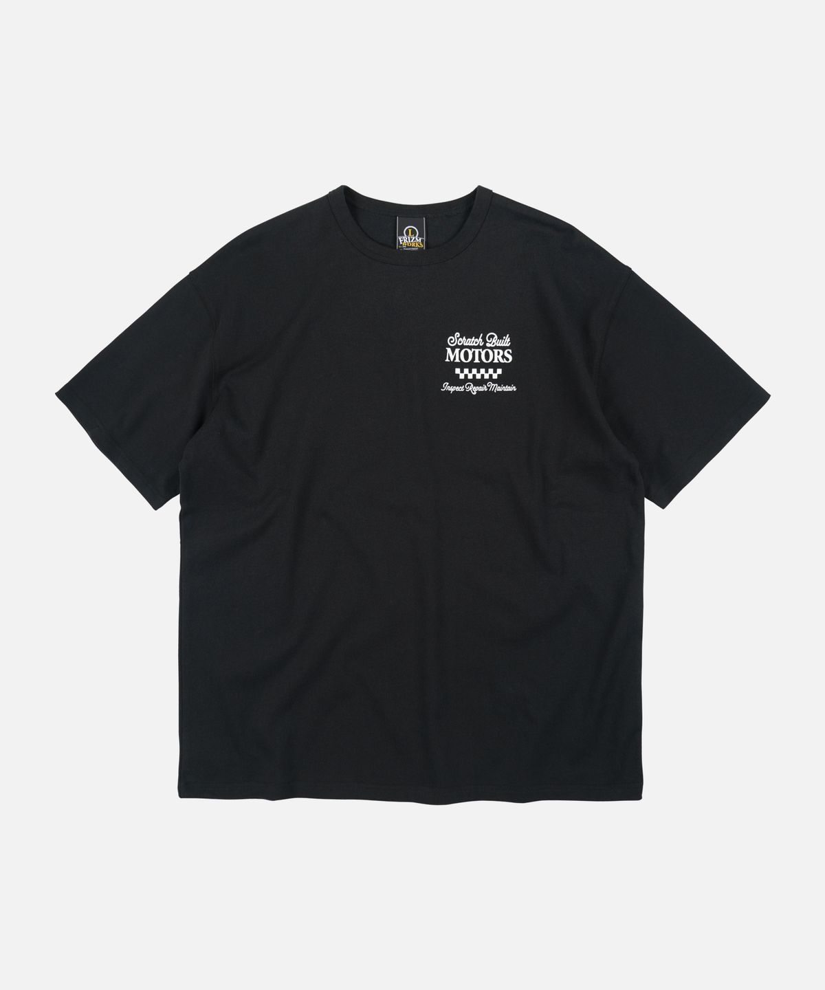 프리즘웍스(FRIZMWORKS) SCRATCH BUILT MOTORS HALF TEE _ BLACK