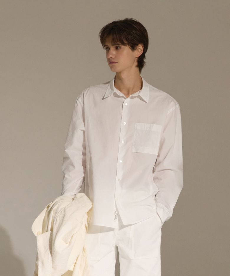 [UNISEX] 타입라이터 셔츠 - 오프 화이트