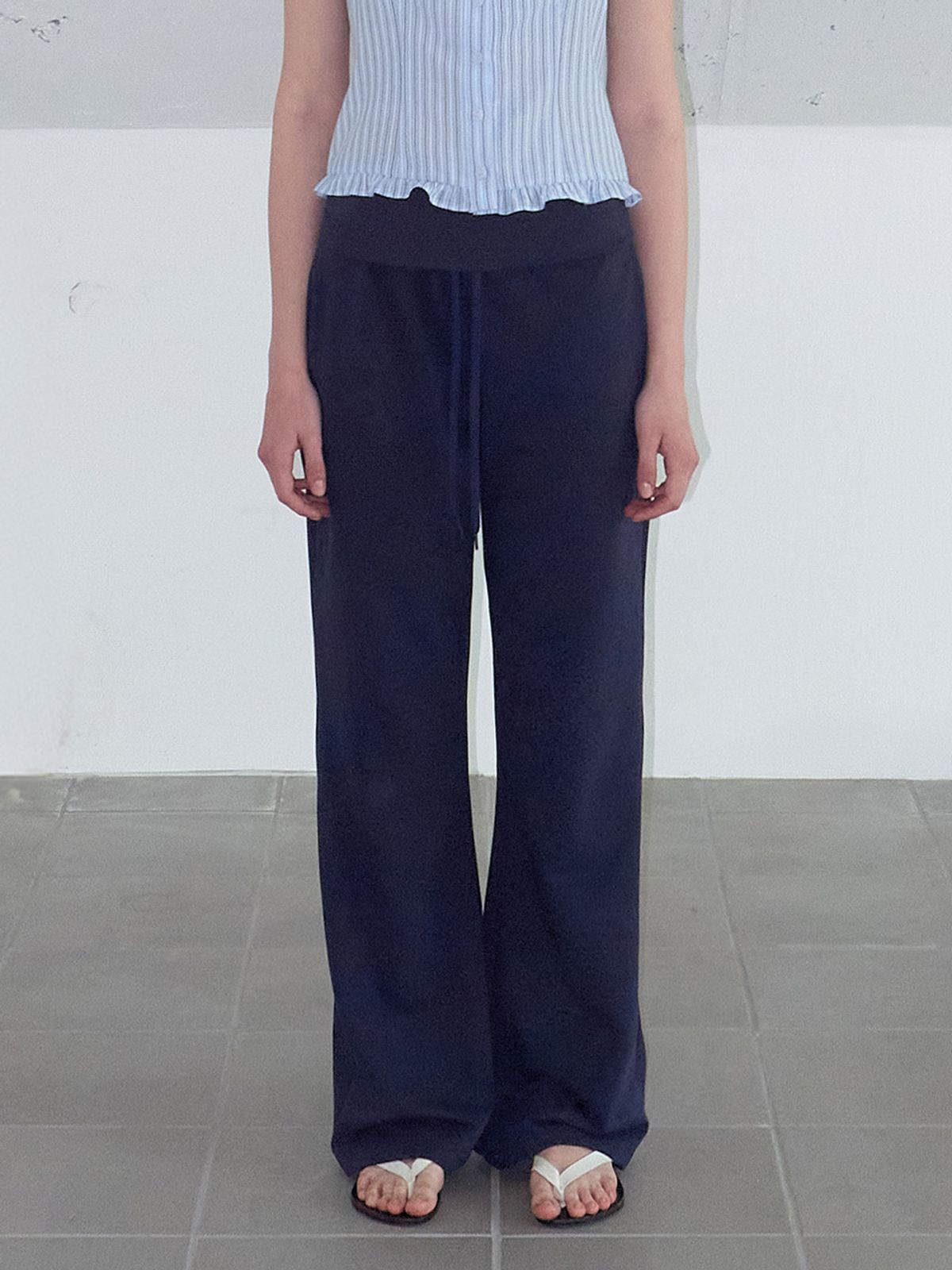 에트몽(ETMON) Fold Strap Pants, Navy