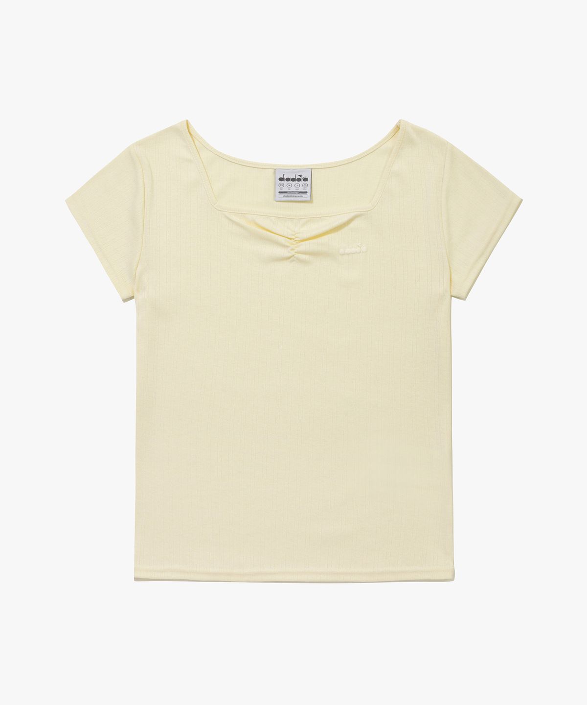 디아도라(diadora) 스퀘어넥 포인텔 반팔 티셔츠 YELLOW