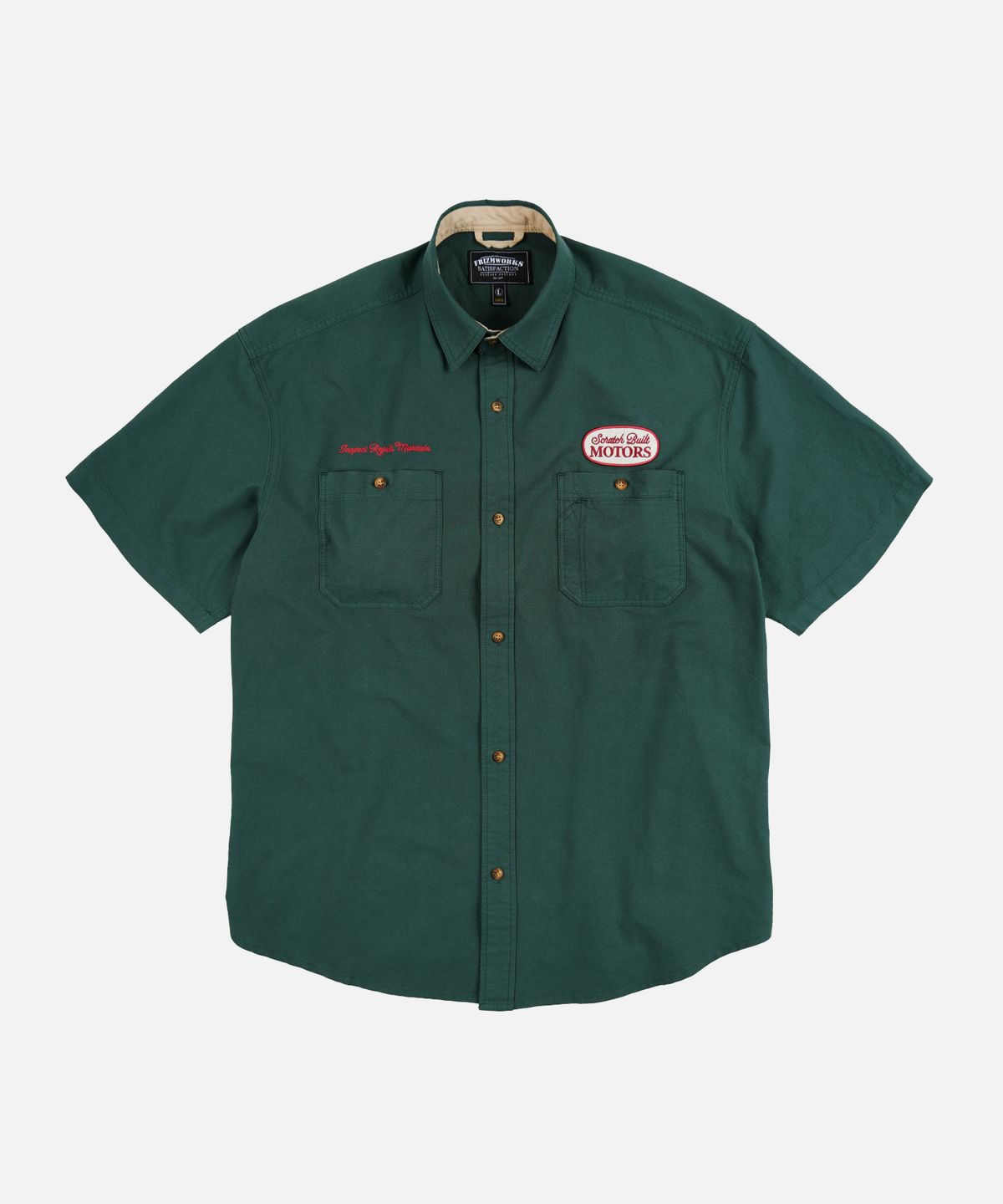 프리즘웍스(FRIZMWORKS) SCRATCH BUILT MOTORS HALF SHIRT _ TEAL