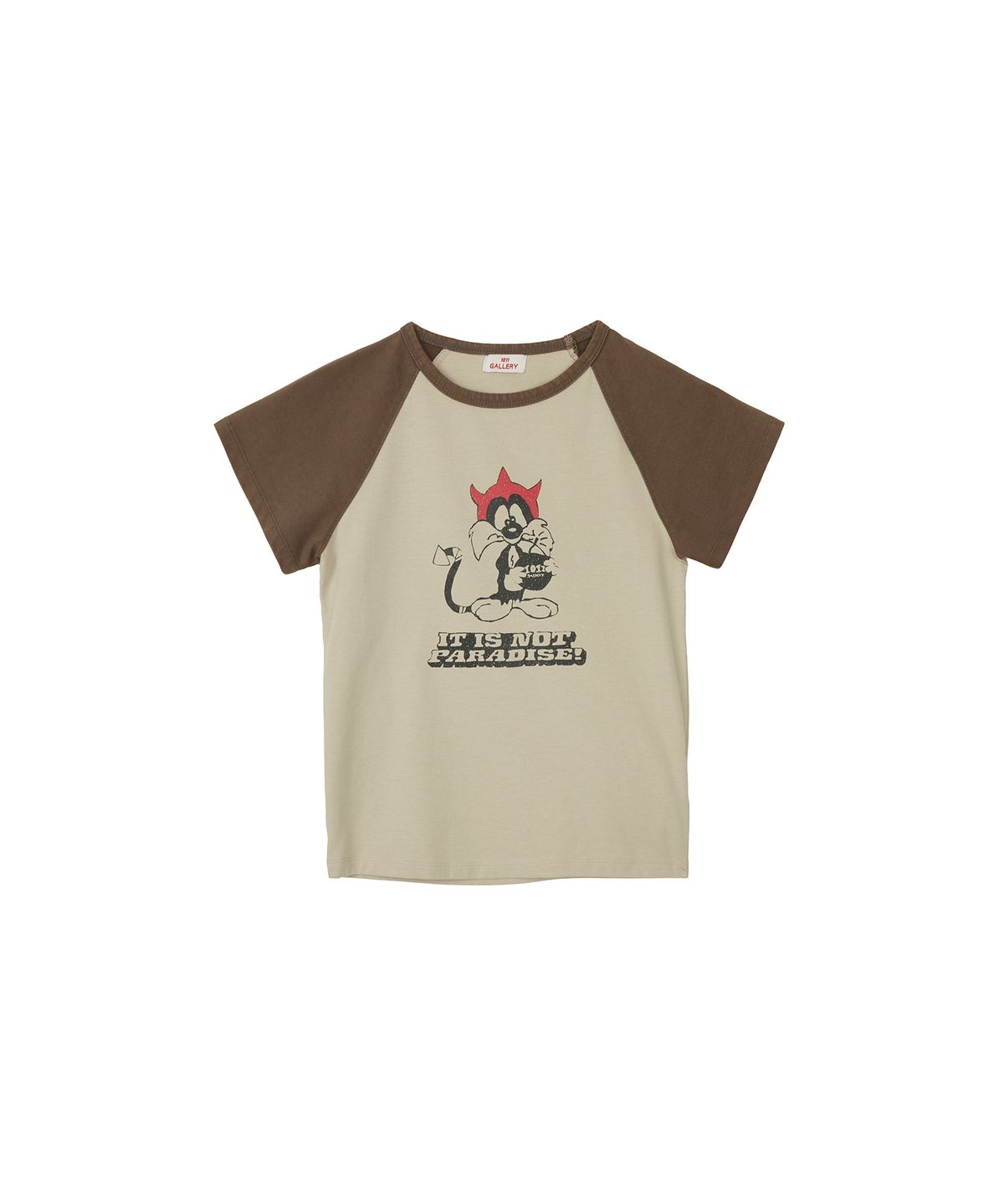1011갤러리(1011 GALLERY) Women Gallery Sylvester Cat T-Shirts - Sand