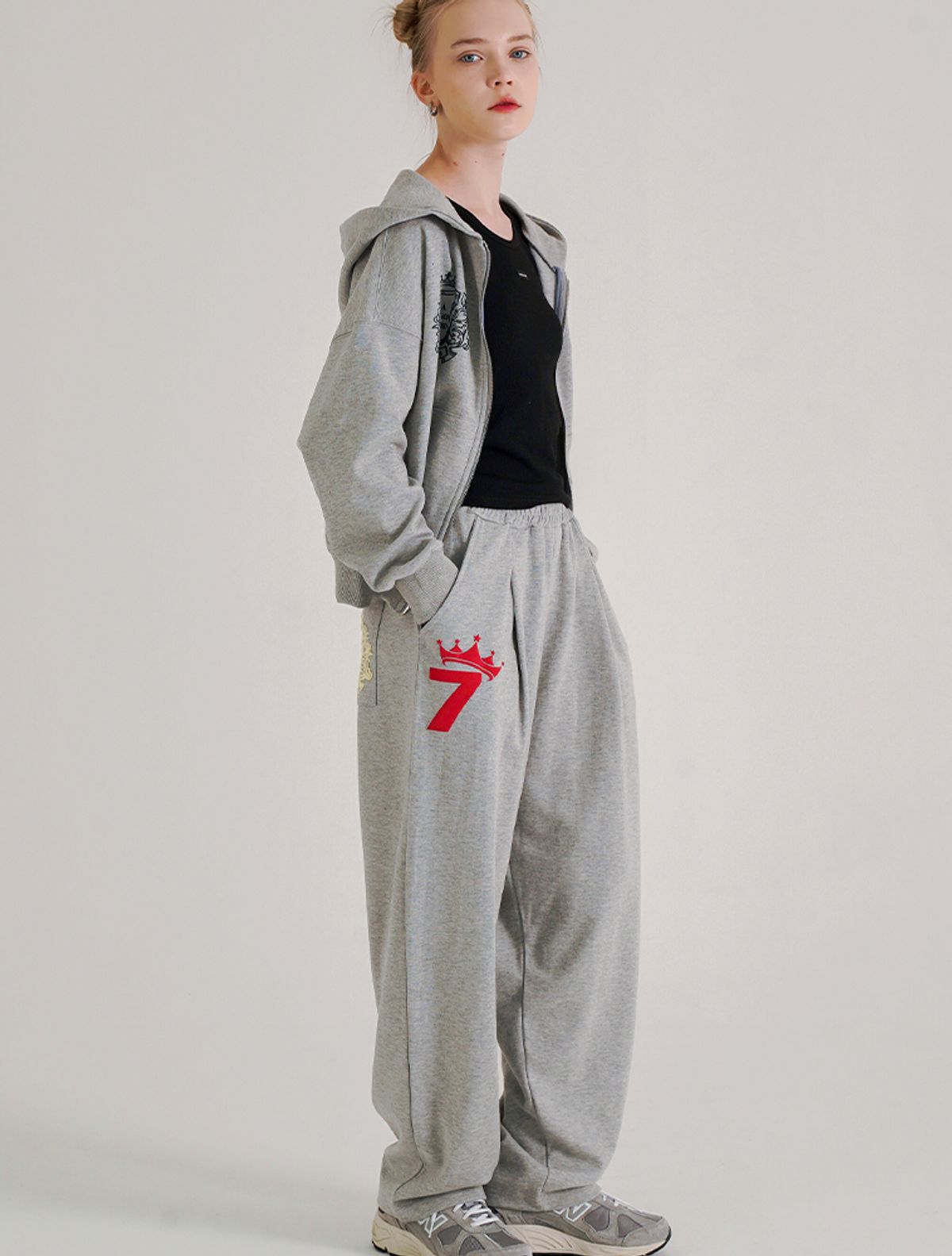 라 메종 스튜디오(LA MAISON STUDIO) SEVEN BALLOON PANTS MELANGRAY(FCG1PT695M)