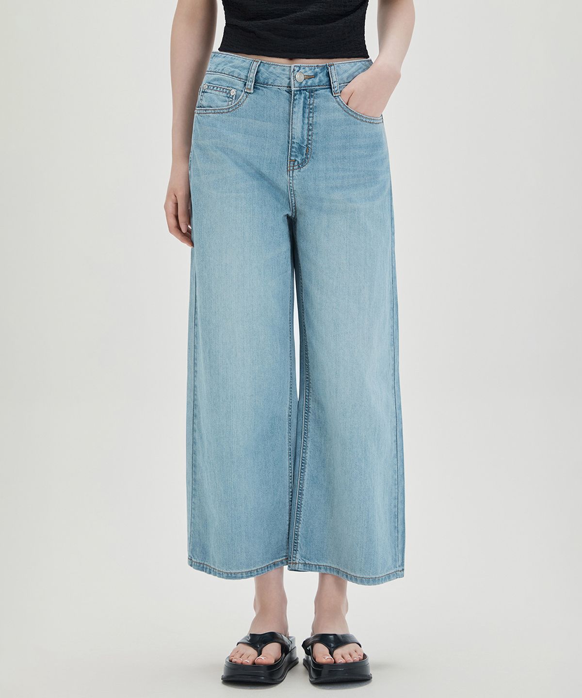 미쏘(MIXXO) [쏘쿨데님] 크롭 와이드핏 데님_MIWTJG513J