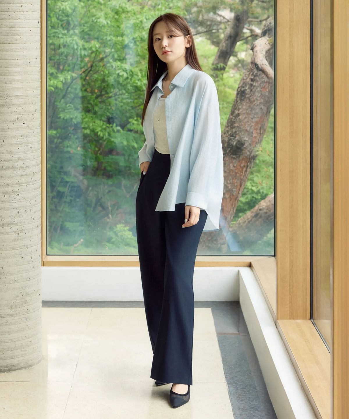 미쏘(MIXXO) 레이어드 팬츠_BASIC_MIWTWG509B