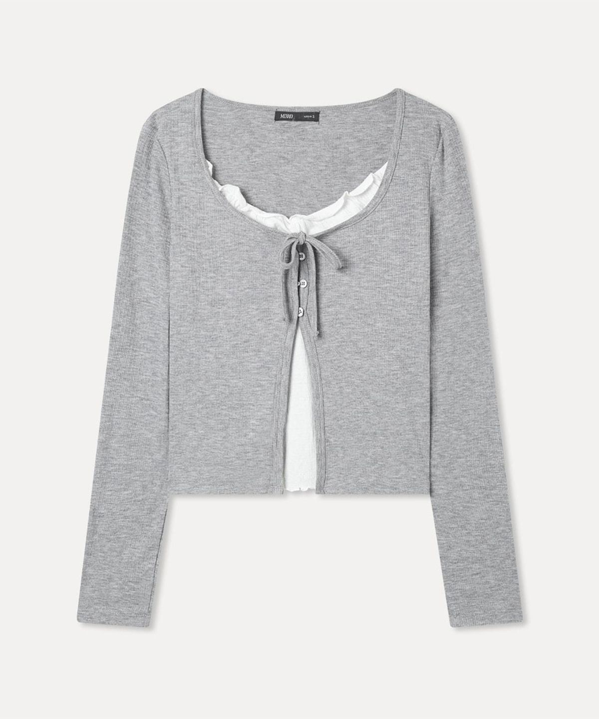 미쏘(MIXXO) 프릴 나시 레이어드 가디건 MIWCMG92QA