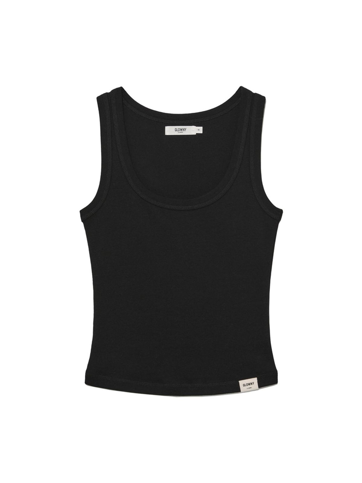 글로니(GLOWNY) G CLASSIC SCOOP NECK SLEEVELESS (BLACK)