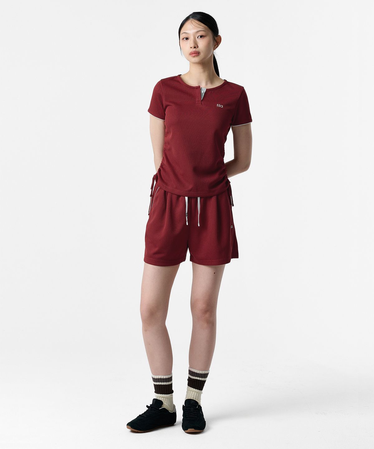 휠라(FILA) 여성 와플 트레이닝 셔링 반팔티(FS262RS02F009626)