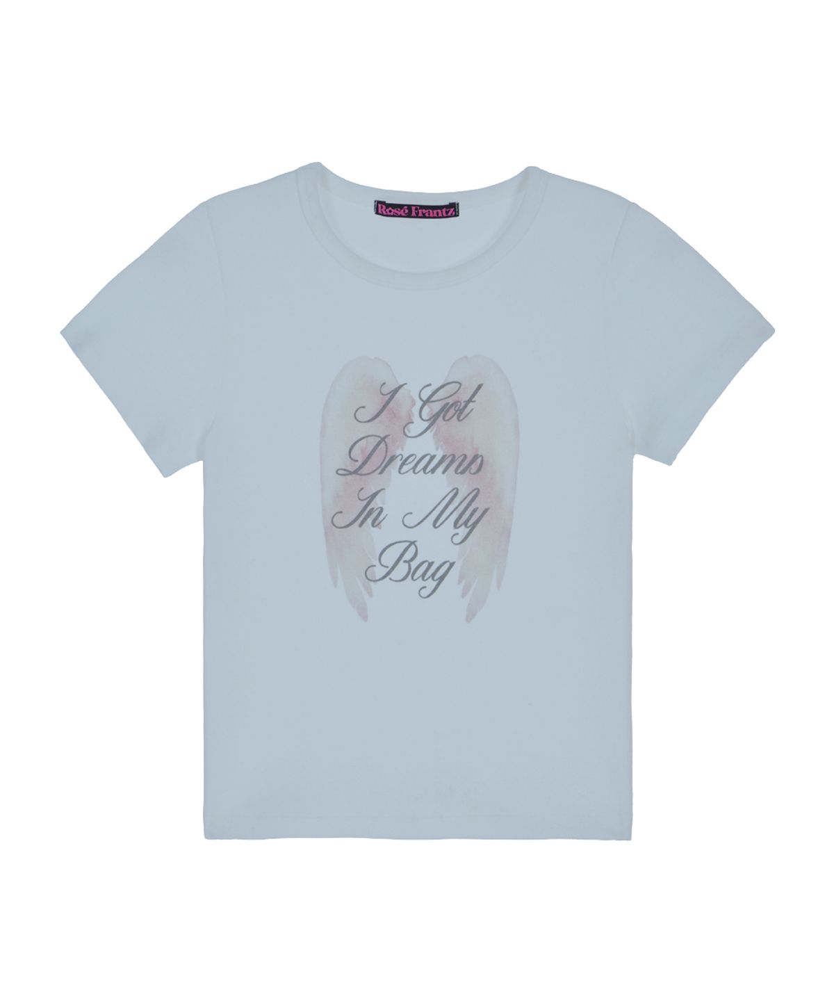 로제프란츠(ROSEFRANTZ) Angel Wing Lettering T-shirt [Sky Blue]