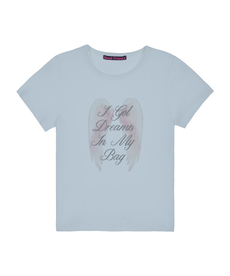 Angel Wing Lettering T-shirt [Sky Blue]
