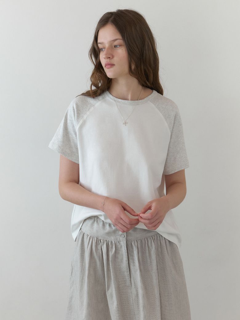 Brume half t-shirt (white/melange)