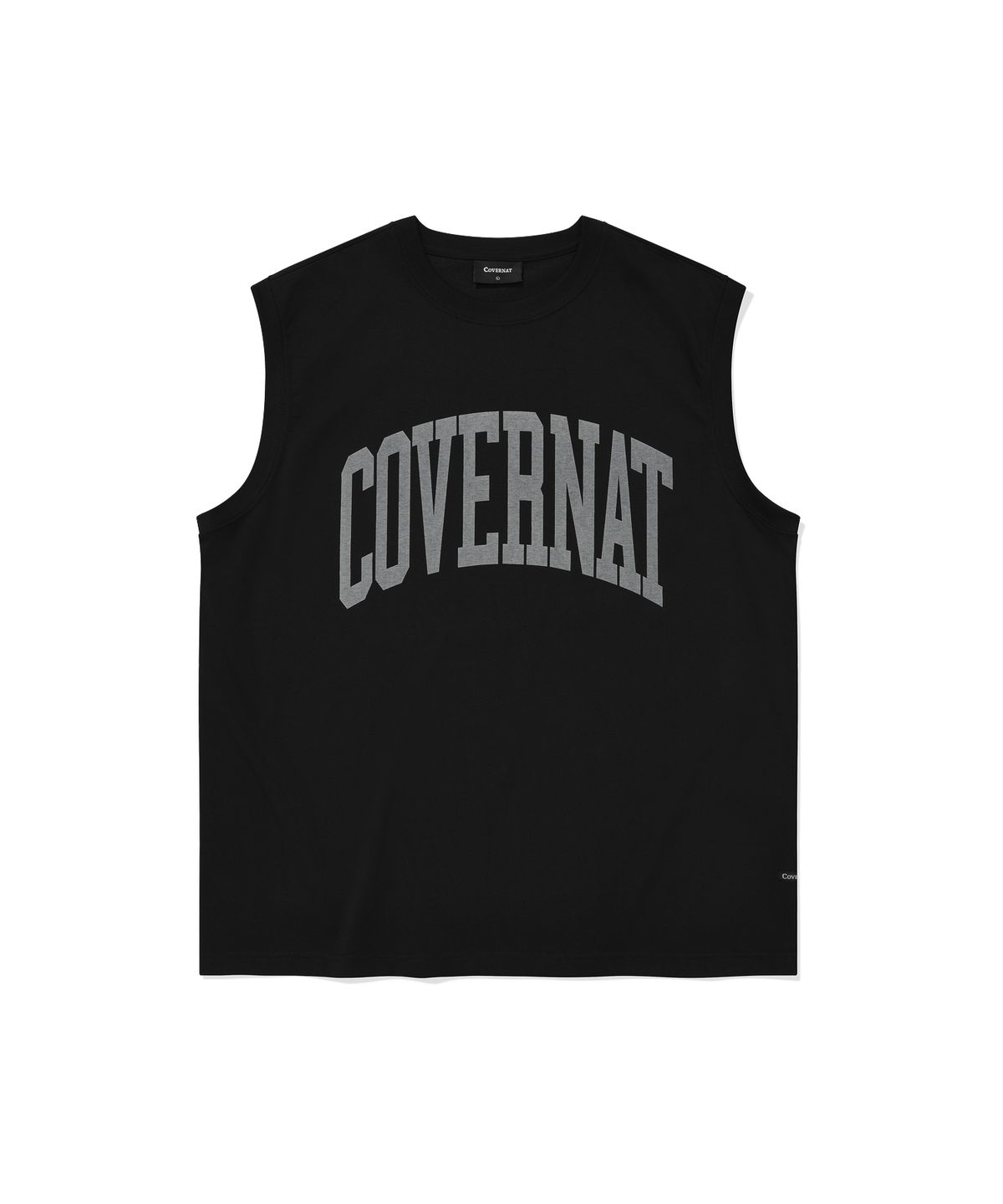 커버낫(COVERNAT) 쿨 코튼 아치 로고 슬리브리스 블랙