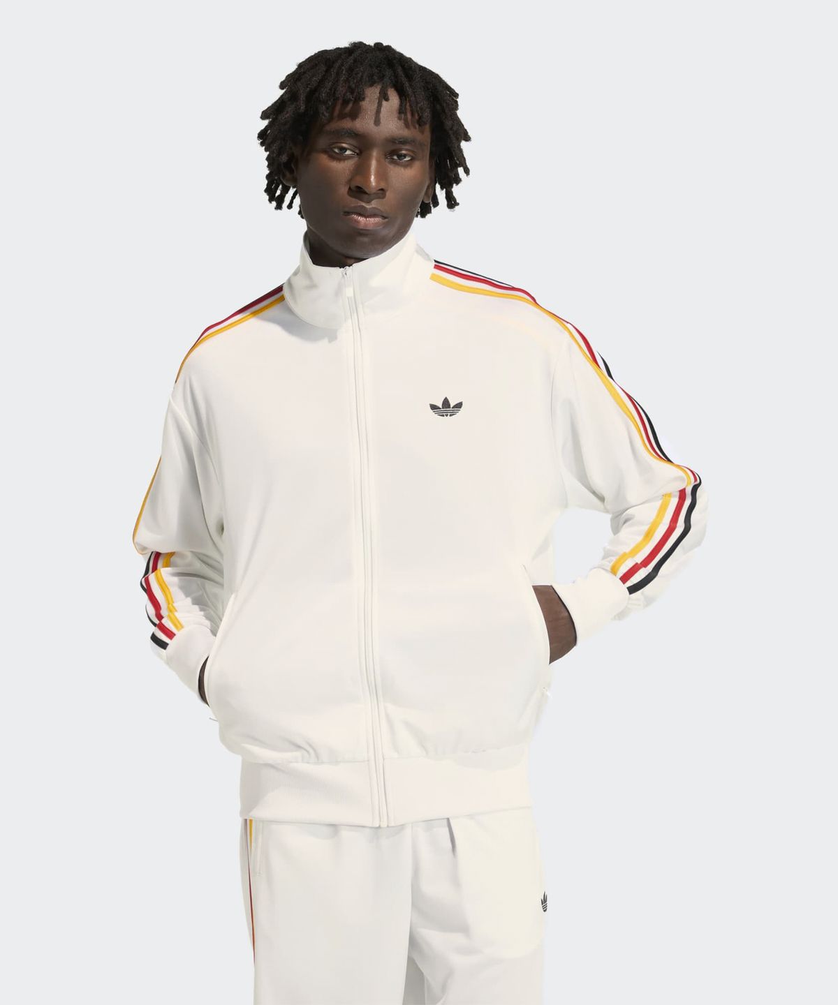아디다스(ADIDAS) 파이어버드 트랙탑 - 화이트:골드:레드 / KD3844