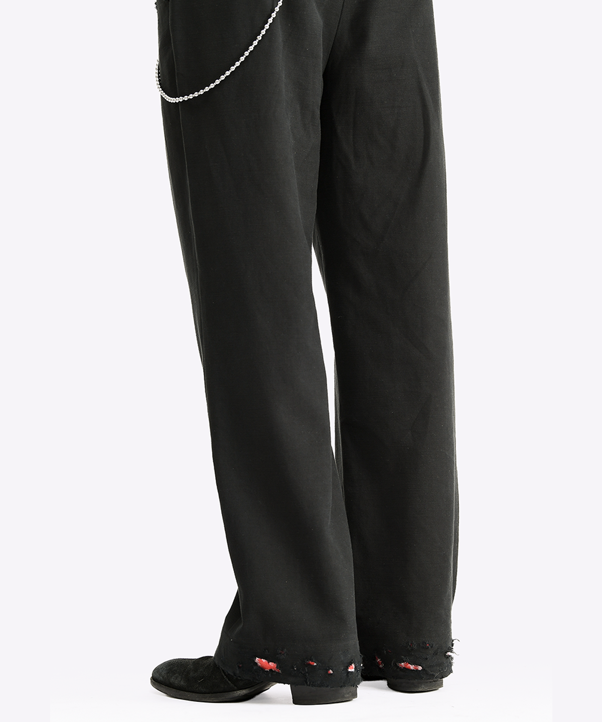 퀘스트앤게스트(QUEST&GUEST) Black Officer Pants (Destroyed)