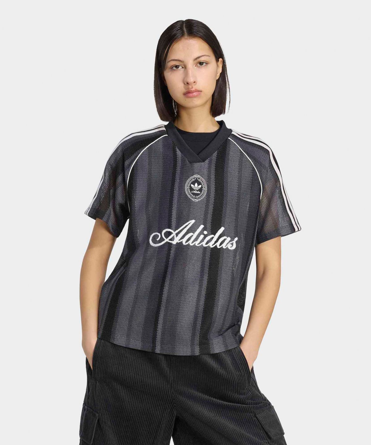 아디다스(ADIDAS) 서머 글로우 니트 오버사이즈 저지 - 블랙 / KY3163