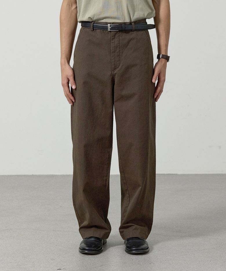 에센셜 와이드 치노 팬츠 - 워시드 브라운