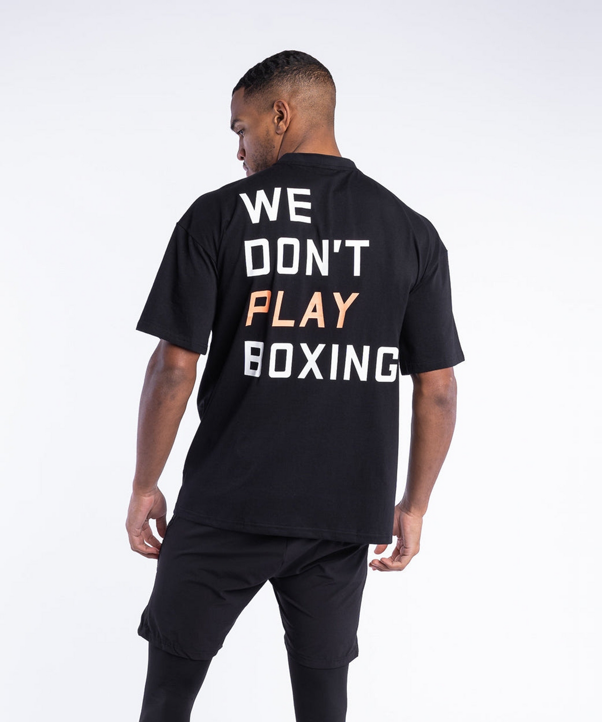복스로(BOXRAW) We Dont Play Boxing 오버사이즈 티셔츠 - 남성 M BXRW-U-WDPBT [블랙]